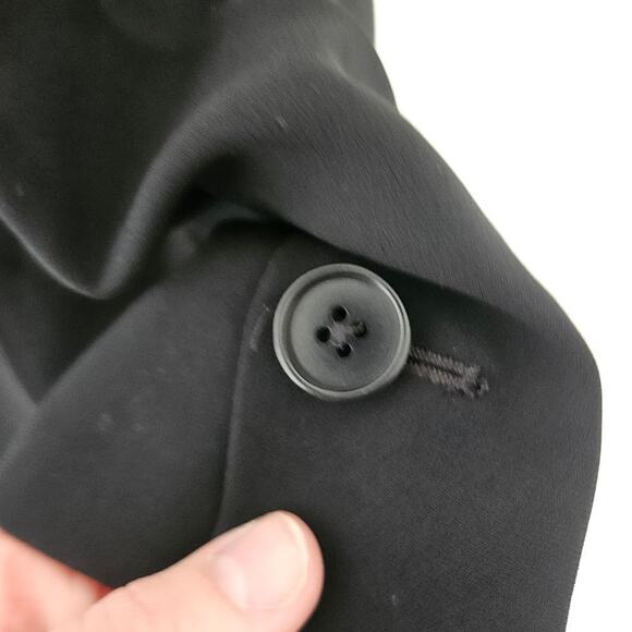 Index Black Button Front Blazer sz 2 Work Minimalist Business Special Occasion - Picture 4 of 8